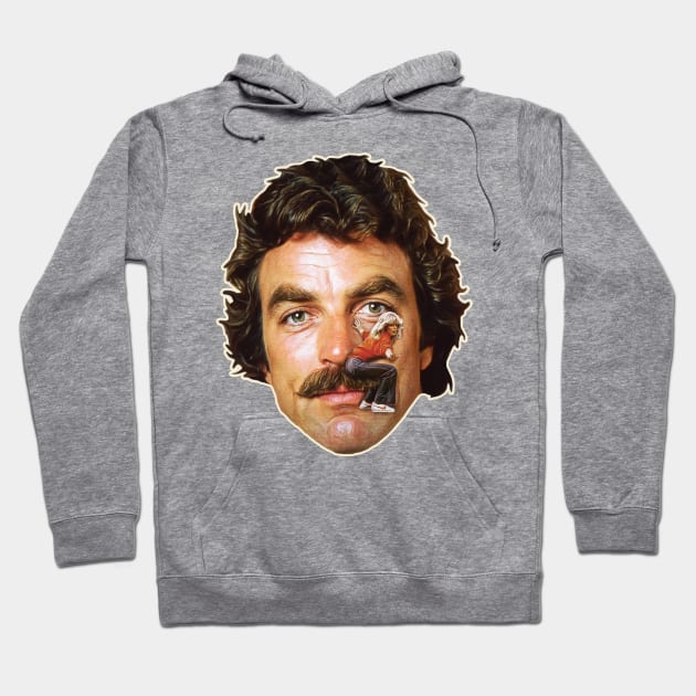 Tom Selleck Mustache Ride Hoodie by darklordpug